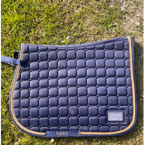 Tapis Equito bleu marine et rose gold