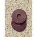 Lot de 2 muselaines rose et bleu et rondelles violette