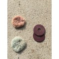 Lot de 2 muselaines rose et bleu et rondelles violette