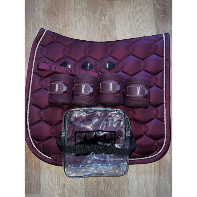 Ensemble Tapis + Bandes de Polo bordeaux Eskadron