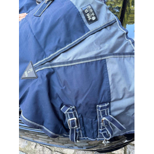 couverture paddock et couvre cou imperméable bleu