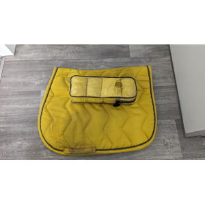 Ensemble tapis + bandes de polo Equithème - Jaune - Full