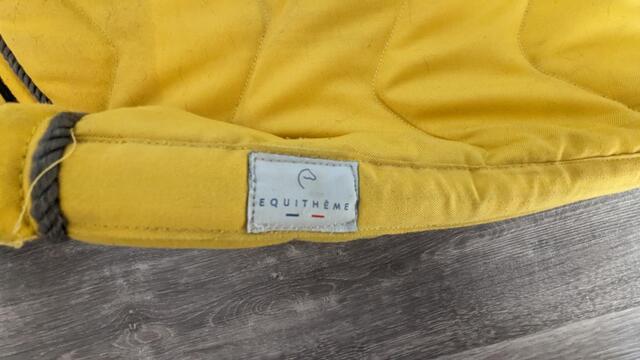 Ensemble tapis + bandes de polo Equithème - Jaune - Full