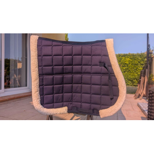 tapis cheval dressage bleu et blanc