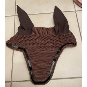 bonnet cheval marron galon noir