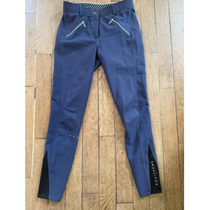 Pantalon équitation cheval poney Equithème Lotty 36/S grip antidérapant bleu marine violet