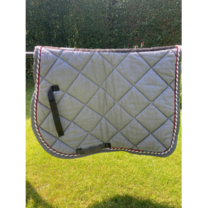 Tapis de selle Equiline – Gris & liseré tressé – Taille Full