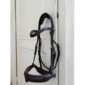 bridon anatomique Childeric en cuir brun taille cob/petit cheval