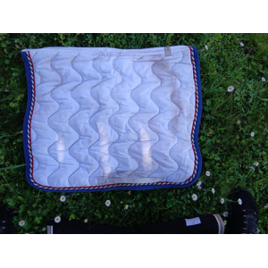 Tapis de dressage concours blanc triple liseret RG