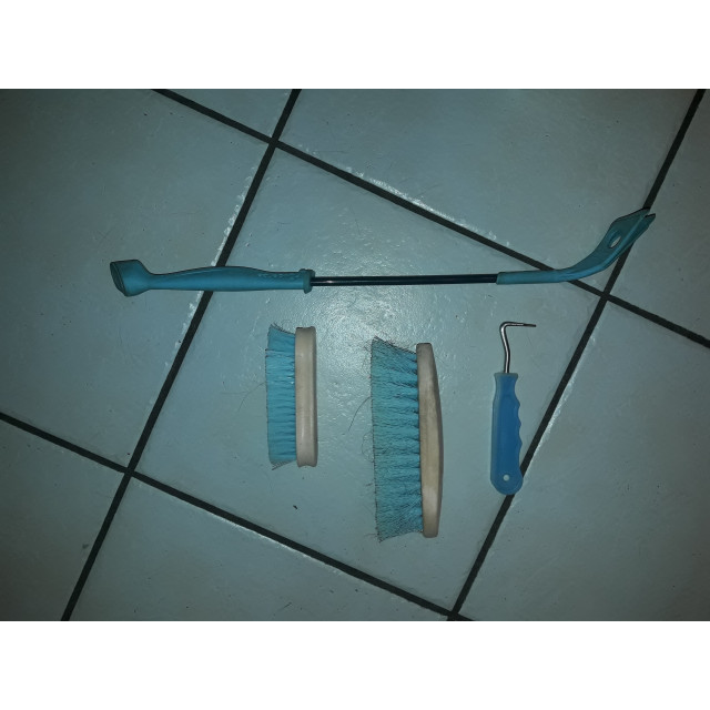 Kit de pansage + cravache