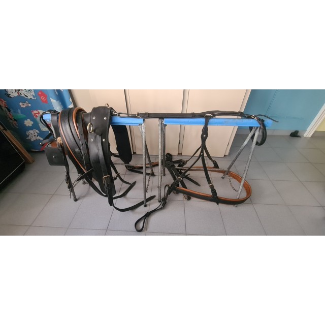 Harnais cuir havane cheval de trait