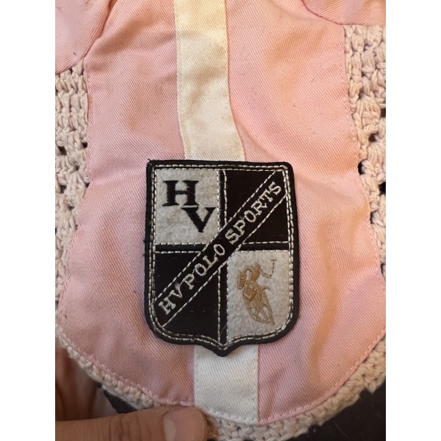 Bonnet HV POLO rose et noir taille cheval
