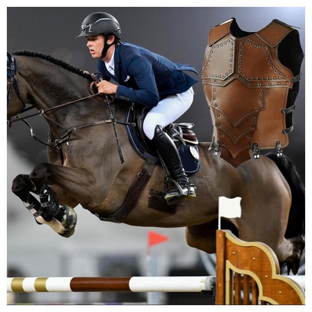 Adult Equestrian Horse Riding Vest Protective Eventing Shock Absorption Gear Brown