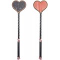 Horse Whip with PU Leather Equestrianism Horse Crop Double Slapper Horse Whip Black Crops for Horses