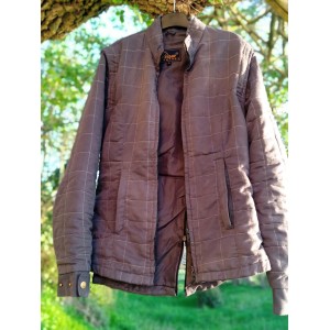Veste Blouson cintré manches amovibles Equicomfort T 38 gris carreaux soft
