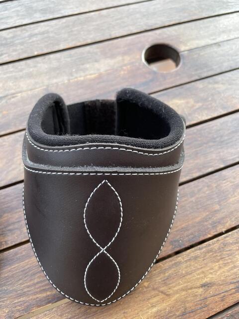 Protège boulets Eric Thomas taille L en cuir marron