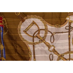 Foulard Rouge - Motif équestre - vintage