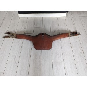 Sangle bavette cuir marron 125cm