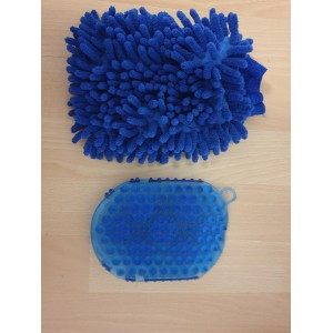 Gant de massage et gant microfibre