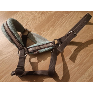 Licol bleu et marron taille poney
