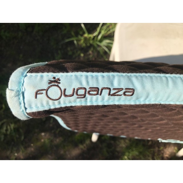 Tapis Fouganza marron et bleu ciel