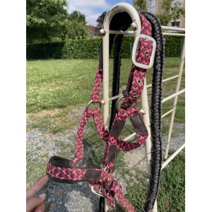 Ensemble licol+longe Fouganza rose poney