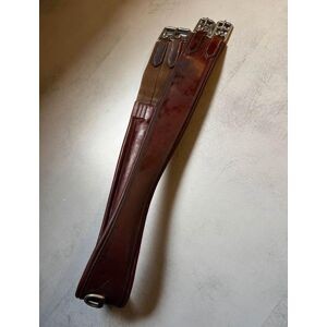 sangle en cuir marron/havane élastique 125cm