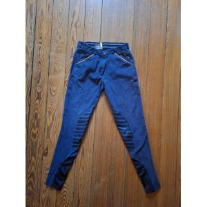 Pantalon Bleu marine liseré orange et strass