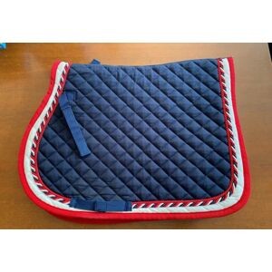 Tapis de selle bleu marine et rouge