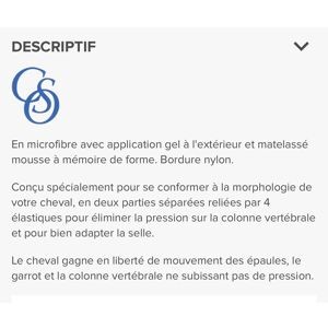 Amortisseur de dos C.S.O. avec gouttière