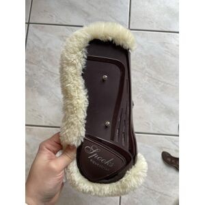 Ensemble guêtres et protèges boulets mouton marron